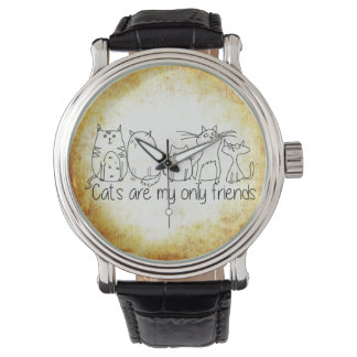 Katten zijn mijn enige vrienden die  leder bekijke horloge
