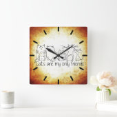 Katten zijn mijn enige vrienden vierkante klok (Huis)