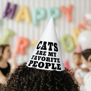 Katten zijn mijn favoriete grappige citaat turquoi feesthoedjes