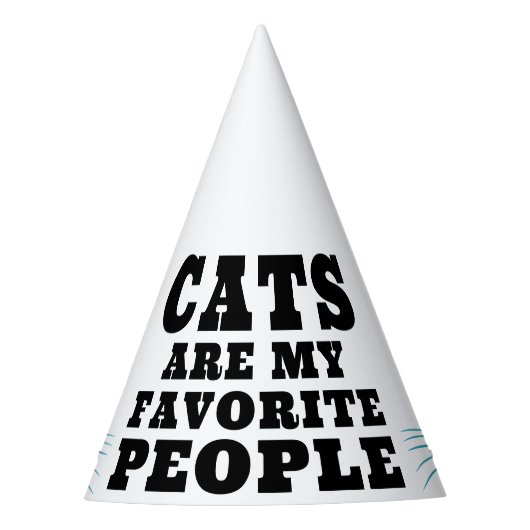 Katten zijn mijn favoriete grappige quote turquois feesthoedjes (Voorkant)