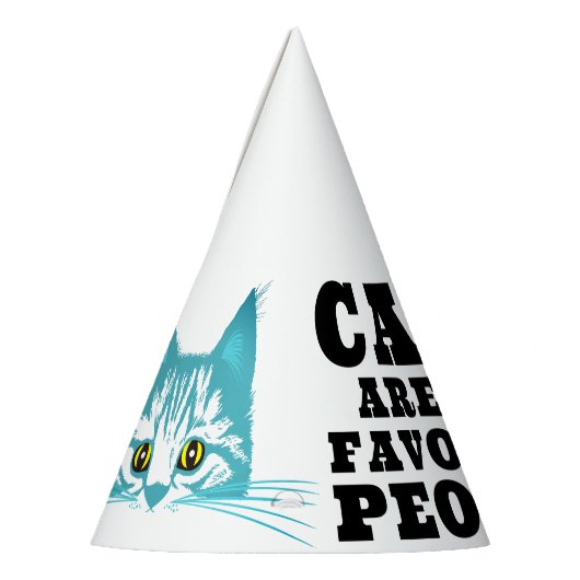 Katten zijn mijn favoriete grappige quote turquois feesthoedjes (Links)