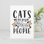 Katten zijn mijn favoriete mensen bedankkaart (Staand voorkant)