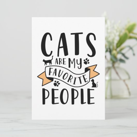 Katten zijn mijn favoriete mensen bedankkaart (Staand voorkant)
