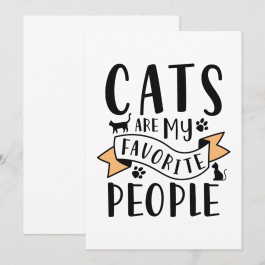 Katten zijn mijn favoriete mensen bedankkaart (Voorkant / Achterkant)