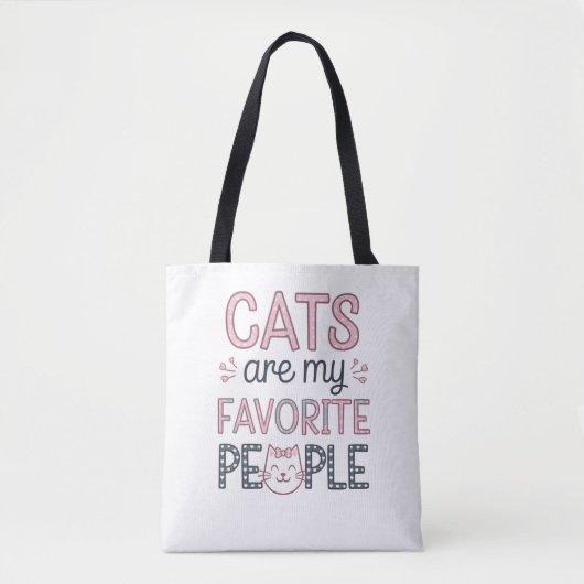 "Katten zijn mijn favoriete mensen" Grappige katte Tote Bag (Voorkant)