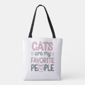 "Katten zijn mijn favoriete mensen" Grappige katte Tote Bag (Achterkant)