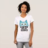 Katten zijn mijn favoriete mensen modern blauw cha t-shirt (Voorkant volledig)