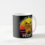 Katten zijn mijn favoriete mensen, sarcastisch en  koffiemok (Voorkant rechts)