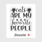 Katten zijn mijn favoriete mensen sticker (Vel)