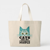 Katten zijn mijn favoriete Sarcastische prijsopgav Grote Tote Bag (Achterkant)