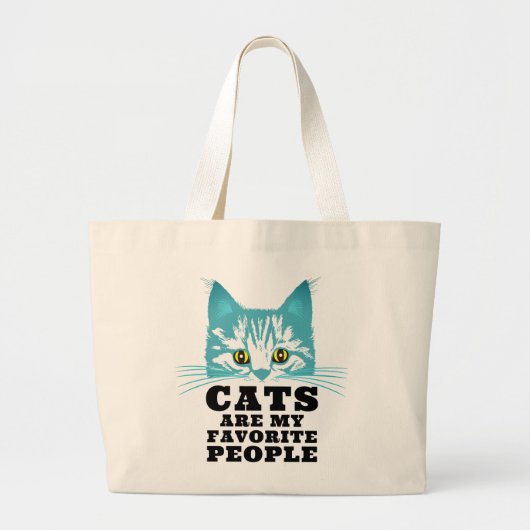 Katten zijn mijn favoriete Sarcastische prijsopgav Grote Tote Bag (Voorkant)