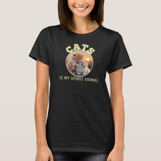 Katten zijn mijn geestelijke dieren t-shirt (Voorkant)