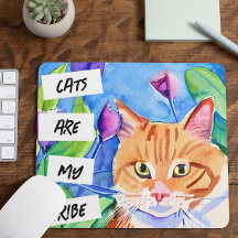 Katten zijn mijn Stam | Oranje Kat en Bloemen