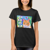 Katten zijn mijn stam | Oranje kat en bloemen T-shirt (Voorkant)