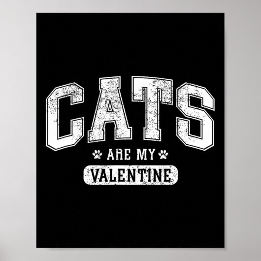 Katten zijn mijn Valentijnsdag' Grappige Kattenlie Poster (Voorkant)
