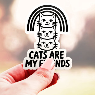Katten Zijn Mijn Vrienden Mooie Kat Regenboog Viny Sticker