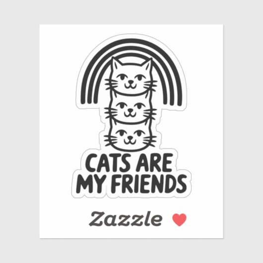 Katten zijn mijn vrienden Schattige Cat Rainbow Vi Sticker (Vel)