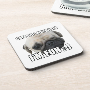 KATTEN ZIJN MISERBAAR IK BEN VRIJ :-) MEME BIER ONDERZETTER