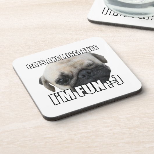 KATTEN ZIJN MISERBAAR IK BEN VRIJ :-) MEME BIER ONDERZETTER (Linkerzijde)