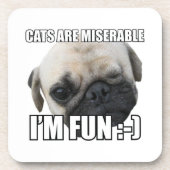 KATTEN ZIJN MISERBAAR IK BEN VRIJ :-) MEME BIER ONDERZETTER (Voorkant)