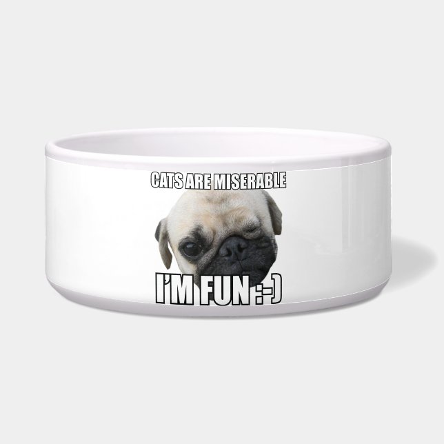 KATTEN ZIJN MISERBAAR IK BEN VRIJ :-) MEME VOERBAKJE (Voorkant)