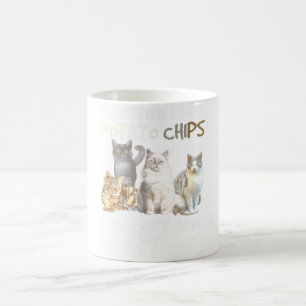 Katten zijn net aardappelchips koffiemok