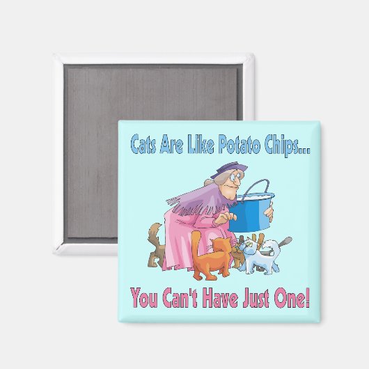 Katten zijn net aardappelchips magneet (Voorkant / Achterkant)