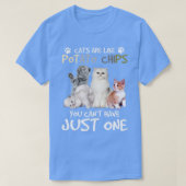 Katten zijn net als aardappelchips. t-shirt (Design voorkant)