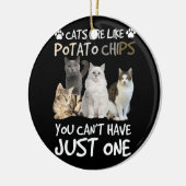 Katten zijn net als aardappelkuskat, T-shirt Kat Keramisch Ornament (Links)