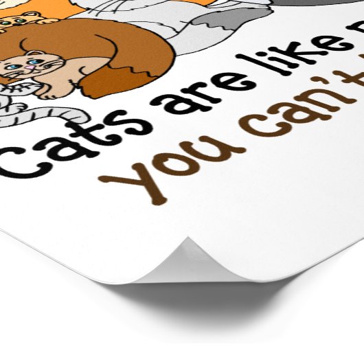 Katten zijn net als Gezegde van aardappelchips Poster (Hoek)