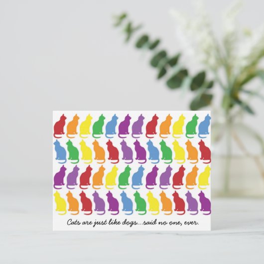 Katten zijn net als honden Briefkaart (Staand voorkant)