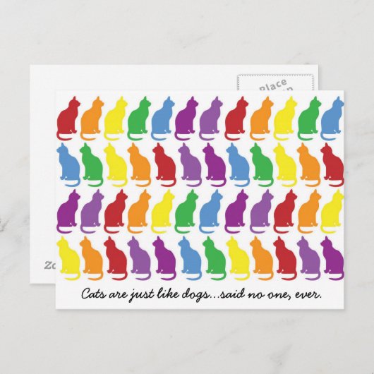 Katten zijn net als honden Briefkaart (Voorkant / Achterkant)