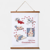 Katten zijn obsessief schoon hangend wandkleed (Voorkant)