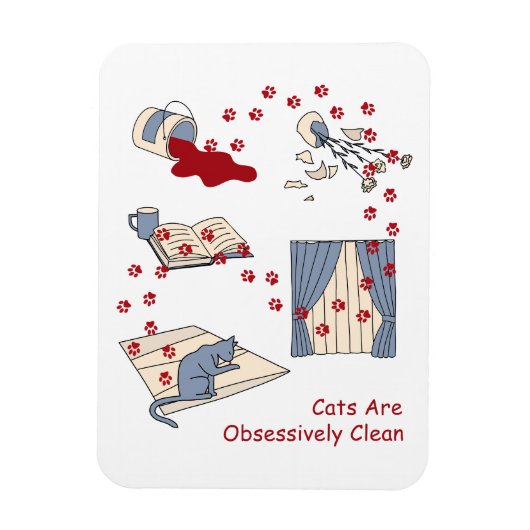 Katten zijn obsessief schoon magneet (Verticaal)