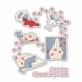 Katten zijn obsessief schoon sticker (Voorkant)