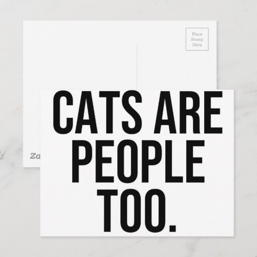 Katten zijn ook mensen briefkaart (Voorkant / Achterkant)