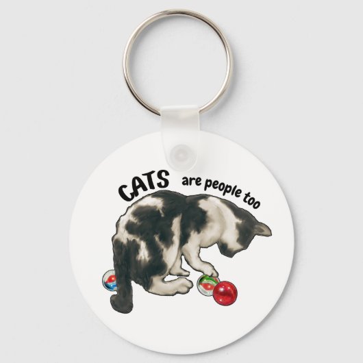 KATten zijn ook mensen, kat en KNikkers Sleutelhanger (Voorkant)