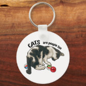 KATten zijn ook mensen, kat en KNikkers Sleutelhanger (Voorkant)