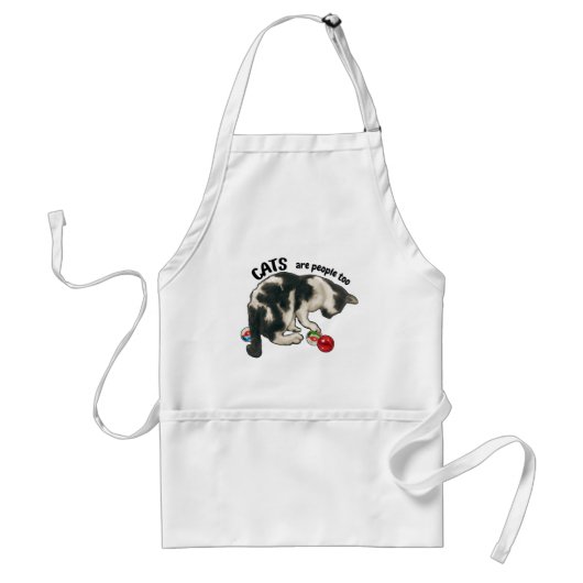 KATten zijn ook mensen, kat en KNikkers Standaard Schort (Voorkant)