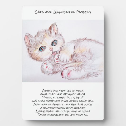 Katten zijn prachtige vrienden gedicht fotoplaat (voorkant)