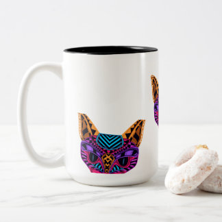 Katten zijn pure gelukzaligheid tweekleurige koffiemok