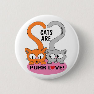 Katten zijn snor liefde knop ronde button 5,7 cm