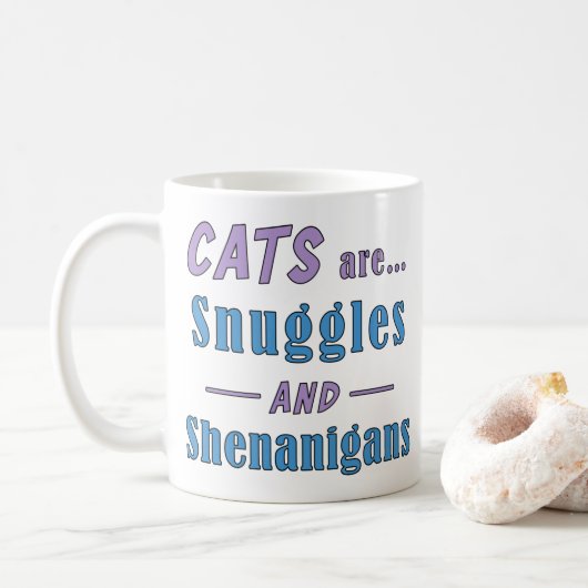 Katten zijn Snuggles en Shenanigans Koffiemok (Met donut)