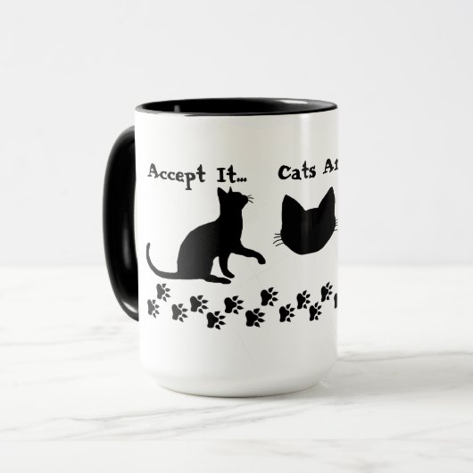 Katten zijn verantwoordelijk voor koffiehandschoen mok (Voorkant links)