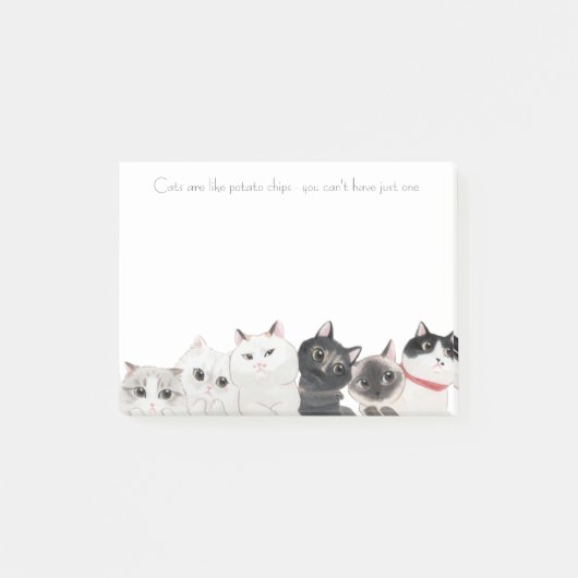 Katten zijn zoals aardappelchips - gekke kattendam post-it® notes (Voorkant)