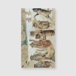 Katten zingen kerstlied door Louis Wain