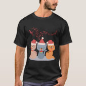 Katten zingen kerstlied t-shirt (Voorkant)