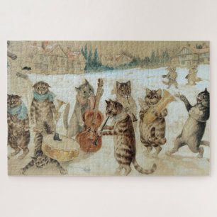 Katten zingen kerstliedjes door Louis Wain  Legpuzzel