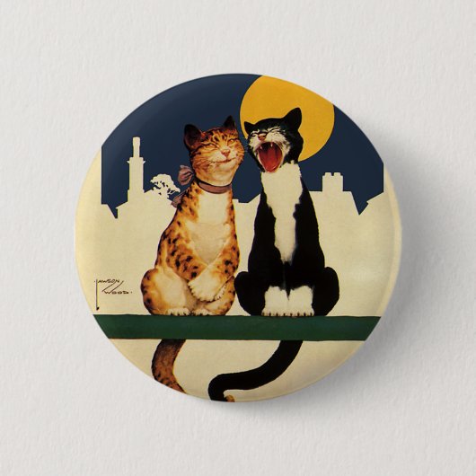  katten zingend, grappig en Gekke Ronde Button 5,7 Cm (Voorkant)