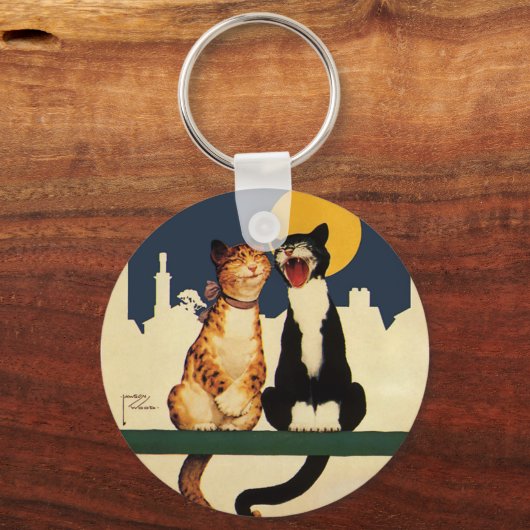  katten zingend, grappig en Gekke Sleutelhanger (Voorkant)